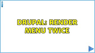 Drupal: Render menu twice (2 Solutions!!)