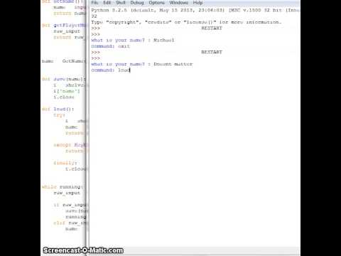 Python save and load function with Shelve