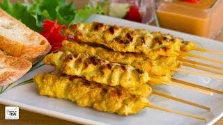 Como hacer Pollo Satay estilo Thai 'Kai Satay' (ไก่สะเต๊ะ)