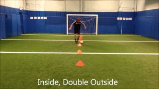Cone Dribbling - Inside, Double Outside (Opposite Feet)