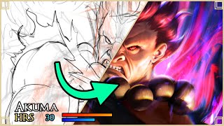 Painting Akuma from Street Fighter | Art Walkthrough
