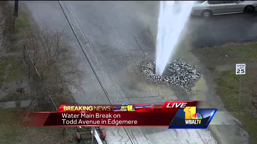Watermain break sends water gushing into air YouTube