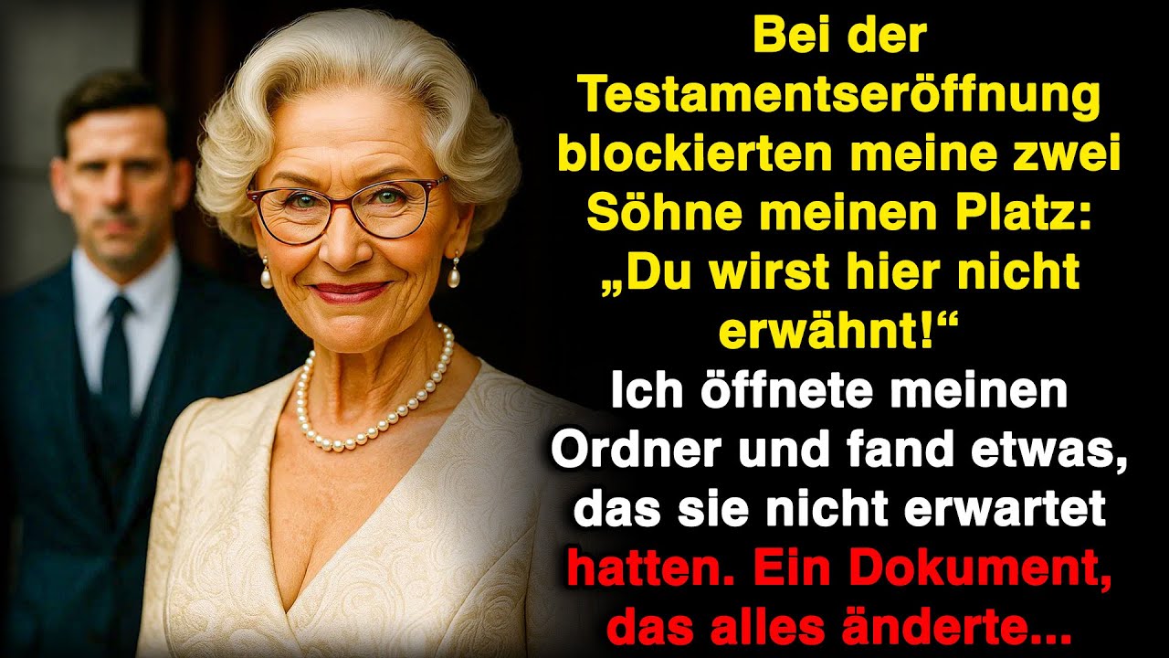 Bei der Testamentseröffnung blockierten meine Söhne meinen Platz: „Du bist nicht dabei!“