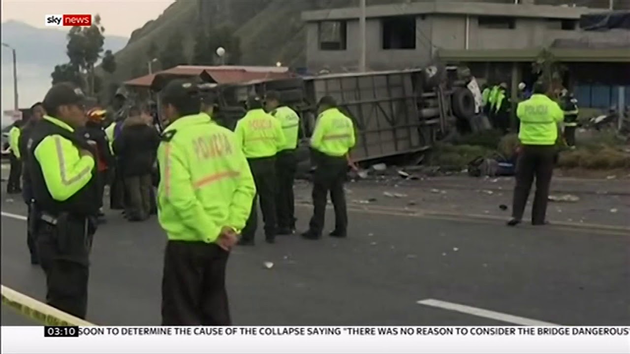 Tragic crash again on 'Curve of Death' road (Ecuador) - Sky News - 15th August 2018