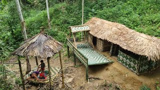 Bamboo house 2024: Girl builds a relaxing 2-story bamboo house in the forest | Single mother ca