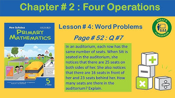 Word Problem Q7 | Chapter 2 (Four Operations)| Oxford Primary Mathematics 5@Sadaf