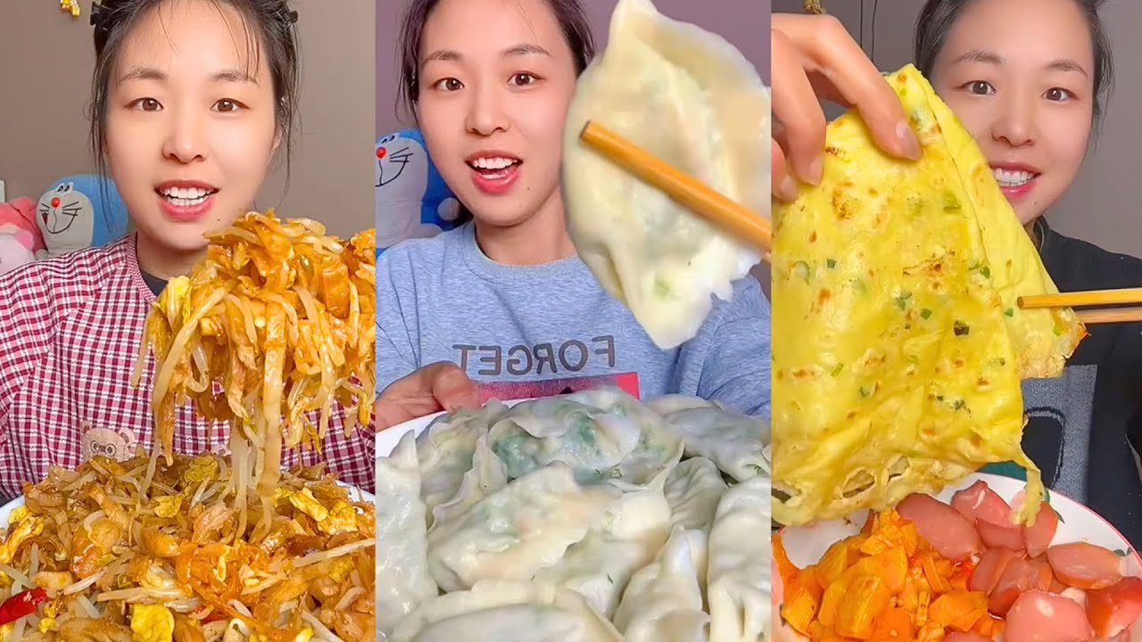Extreme Chinese Mukbang – Giant Noodles, Fried Balls & Big Chili Bites #93