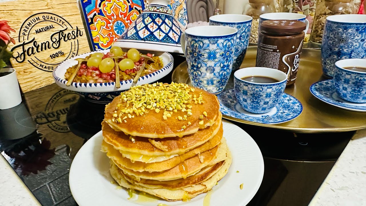 روتين آخر الأسبوع🌸عديت معاكم نهير بكلو طاقة إيجابية نهار راحتي مع الصغيرات☀️فطور صباح متنوع pancake🥞