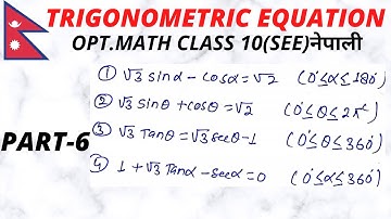 trigonometry equation/part 6/long question/trigonometry/optional math/class 10/see/nepal/nepali