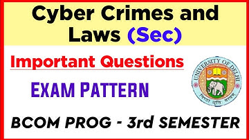 Cyber Crimes and Laws Important Questions & Exam pattern Bcom Prog 3rd Semester (SEC) | DU SOL