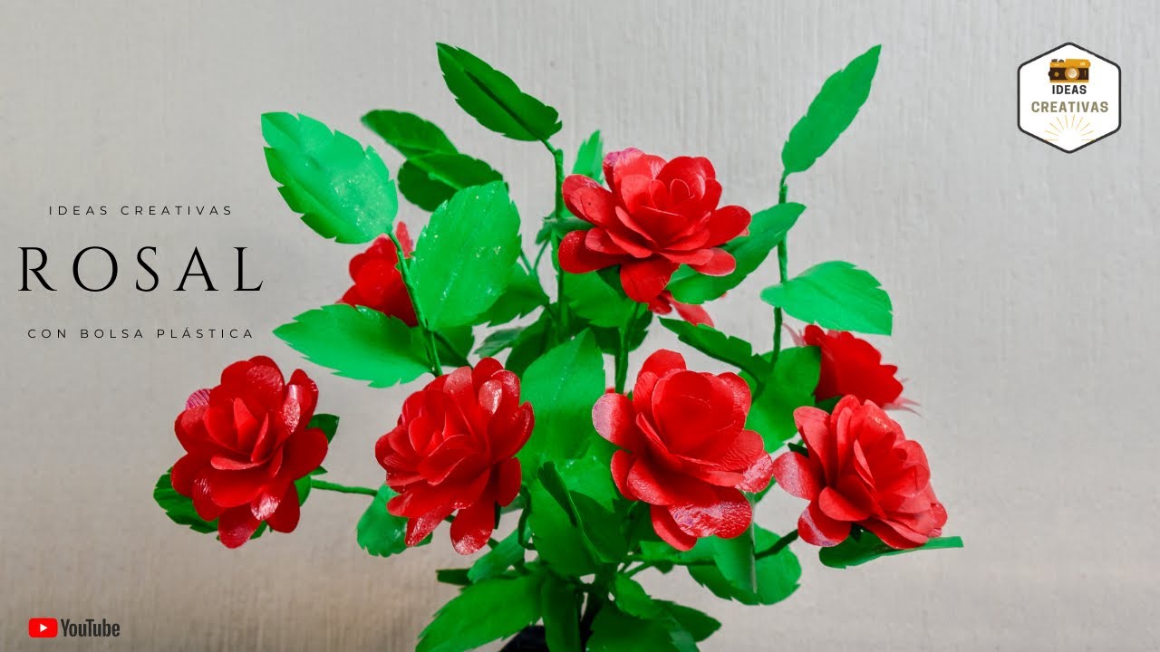 Cómo hacer un rosal con Bolsa de Plástico | Rosas para decoración del hogar  #navidad #rosas