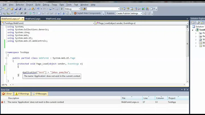 C# - ASP.NET - How to fix error The name 'Application' does not exist in the current context