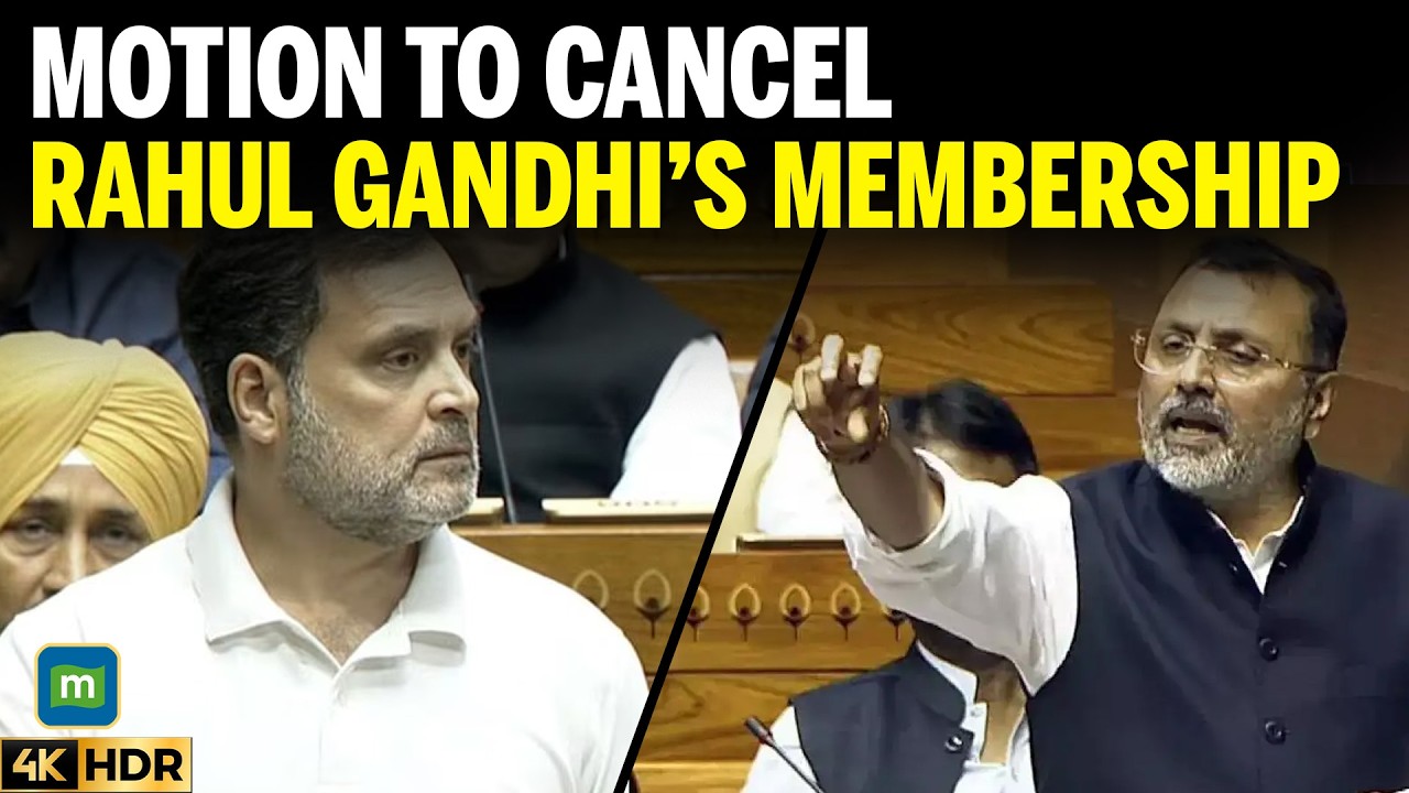 BJP MP Nishikant Dubey Moves Motion to Cancel Rahul Gandhi’s Lok Sabha Membership