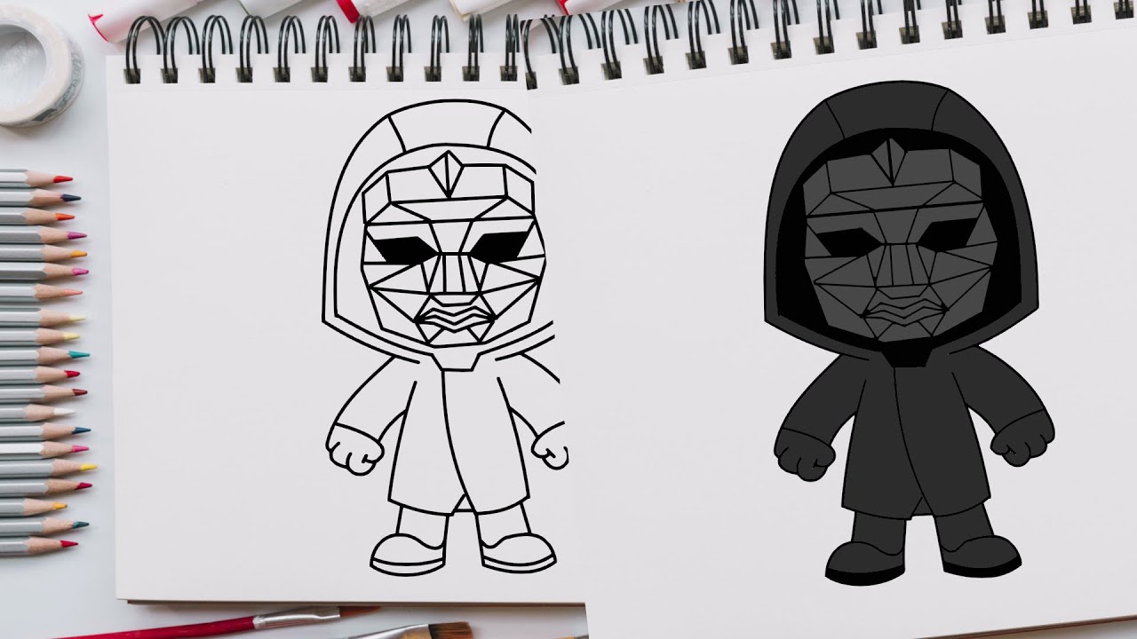 Comment Dessiner le Front Man de Squid Game | Processus étape par étape ...