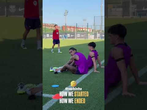 🤣🤭كيف بدا رافينيا التدريبات وكيف نهاها 🤣 برشلونة احسن تستاهلوا Barcelone training rafinha réaction