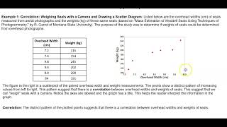 Math 14 2.4 Example 1 Correlation: Weighing Seals with a Camera and Drawing a Scatter Diagram