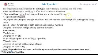 Data types in C