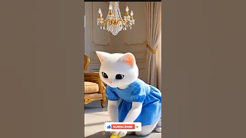 القطه مياو بتشتغل وبتصرف على البيت النهايه صادمه Cat ضحك قطط قطط Ai Shorts Funny 