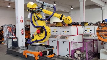 Fanuc M900ia 260L industrial robot on linear track at UsedRobotsTrade