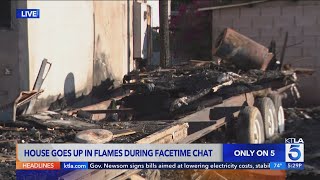 House goes up in flames during FaceTime call