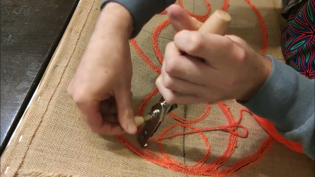 Rug tufting with Danella Hooking tool YouTube