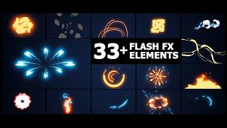 Flash FX Elements Pack - Free 33+ Dynamic Overlay effects (Ae, Pr, FCPX)