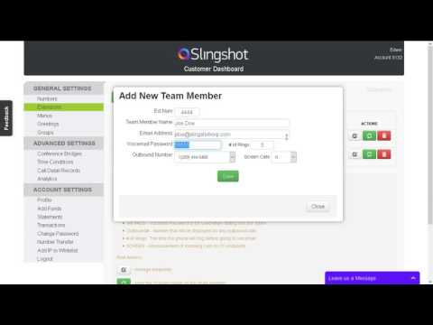 Adding a new extension to your Slingshot VoIP account