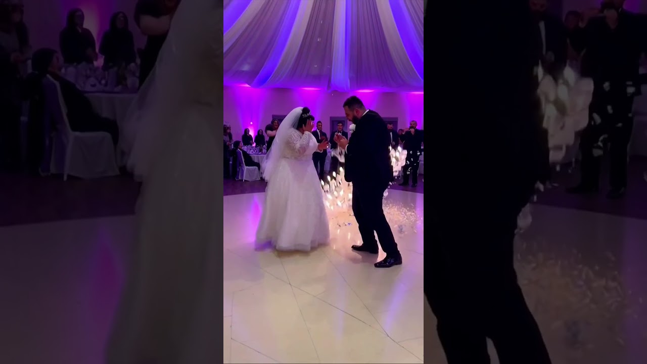 لحظة الكارثة.. سقوط الثريا على العروسين أثناء رقصة المزمار! 😱💥