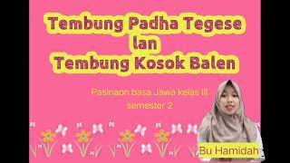 Materi Bahasa Jawa Kelas 3 Semester 2 : Tembung Dasanama (Padha Tegese) lan Tembung Kosok Balen