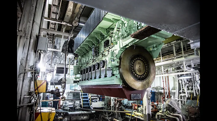 Alignment and installation of two MaK8M32C engines on passenger vessel