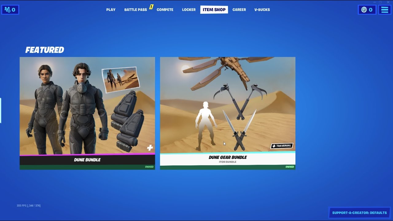 DUNE FORTNITE ITEMSHOP PREVIEW!