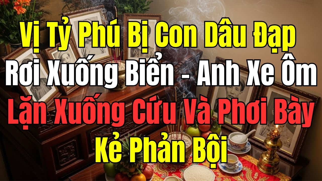 Tỷ phú bị con dâu đạp rơi xuống biển, anh xe ôm lặn cứu và phơi bày kẻ phản bội