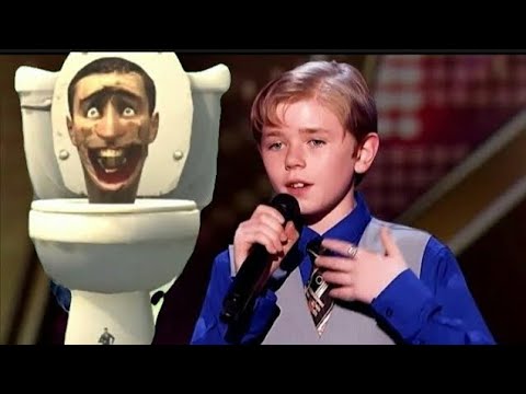 Kid Sings Skibidi Toilet in America gots talent