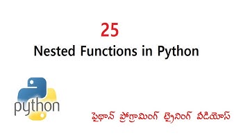 Nested Functions in python Telugu | VLR  Training  Class - 25