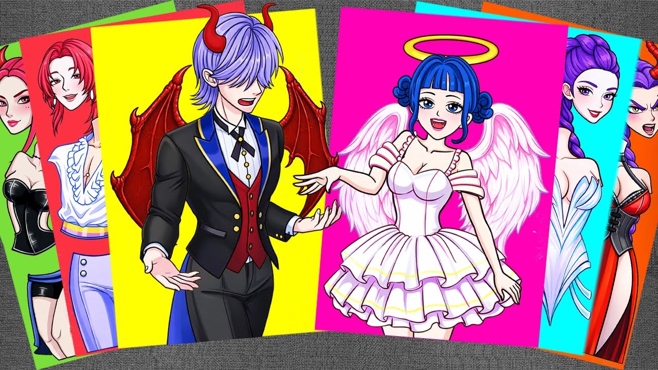 [🌈PAPER DIY🌈] ANGEL HUNTRIX ZOEY & DEVIL SAJA BOYS with Forbidden Love | KPOP DEMON HUNTERS Stickers