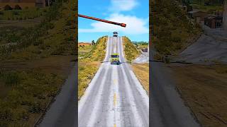 Colorful School Bus vs Hydraulic Crusher 🚍💥#CarAnimation​ #Thrilling​ #Exciting​#SinglePlayerGames​
