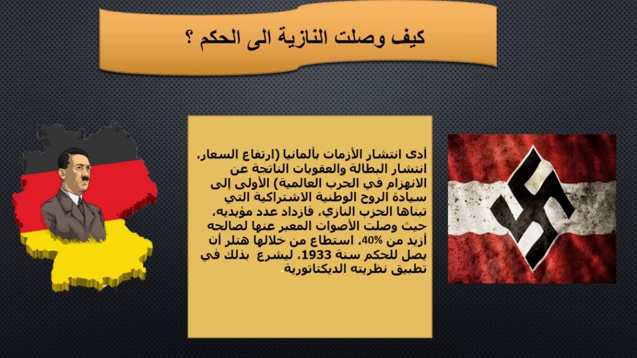 ظاهرة الأنظكة الدكتاتورية : دراسة حالة النازية  الثالثة اعدادي