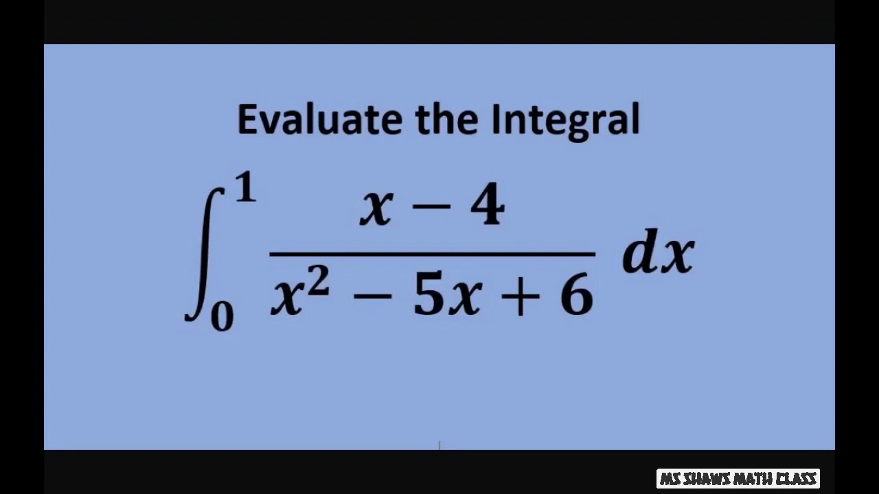 Partial fraction decomposition. Definite integration by Substitution.