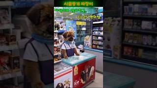 짜장이의 알바천국_편의점편..으헤헤 #짜장이#시골똥개#알바#편의점#CU25#바나나우유#청소년흡연#알바도 능력이야#웃긴영상#AI강아지#말하는강아지