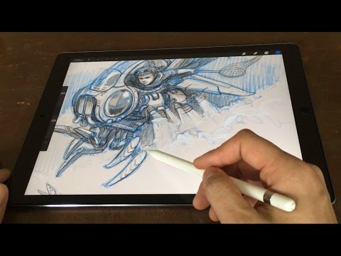  iPad Pro 12.9 Pencil Artist Review vs Cintiq Companion - YouTube