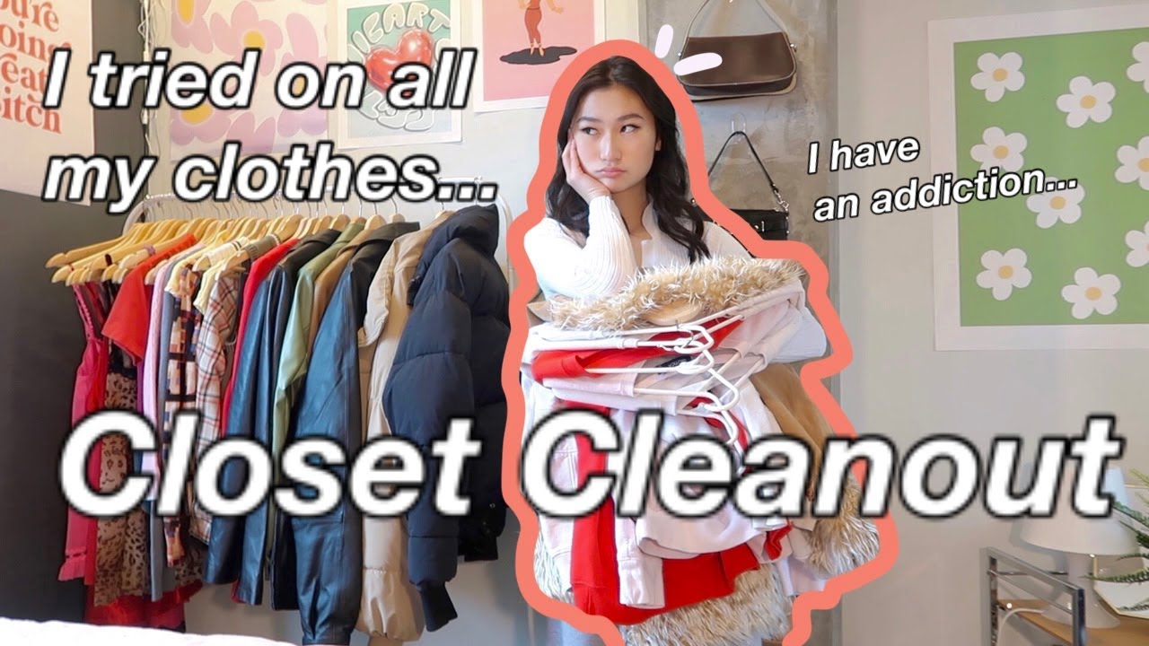 Extreme Closet Cleanout + trying on ALL my clothes - YouTube