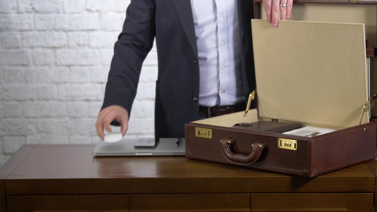 HOW TO PACK | The Buroni Men's Leather Attaché Briefcase - YouTube