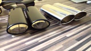 Endrohre End Tips - Black & Silver Chrome Series