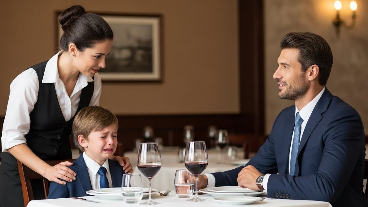 Il Figlio del Miliardario Piangeva a Cena — Poi la Cameriera Sussurra: “Gli Serve Solo una Mamma…”