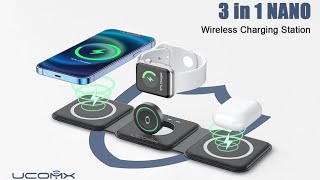 Best UCOMX Nano 3 in 1 Wireless Charger for iPhone Magnetic Foldable 3 in 1 Charging Station