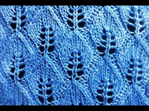 Видео узор листики спицами