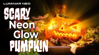 Make a Scary Neon Glowing Pumpkin Carving With Luminar Neo screenshot 1