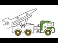2 Minute Akash Missile launcher drawing | Easy Air defence system Drawing | S400 Drawing