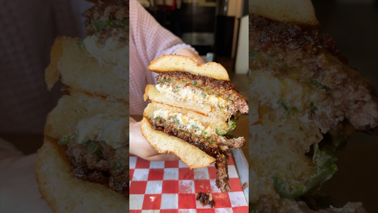 JALAPEÑO POPPER BURGER from Tony Beef in Galloway, NJ!! 🌶️🧀🍔🔥 Insanely delicious. #DEVOURPOWER