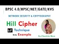 L-7: Hill Cipher Algorithm Explained with Example 🔐 | Substitution Technique in Cryptography